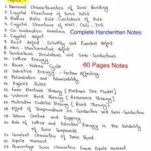 [ CHEMICAL BONDING-1-IONIC BOND ]- Handwritten Notes