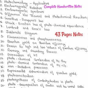 [ PHOTOCHEMISTRY ] - Handwritten Notes