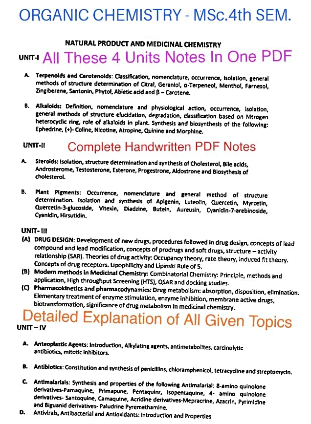 【COMPLETE NOTES FOR MSc.4th SEM.】All Unit In One PDF. Complete Handmade Notes - Image 5