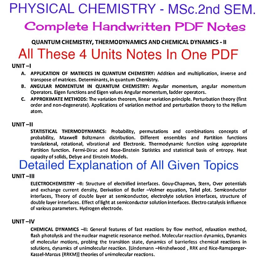 【COMPLETE NOTES FOR MSc.2ND SEM.】All Unit In One PDF. Complete Handmade Notes - Image 3