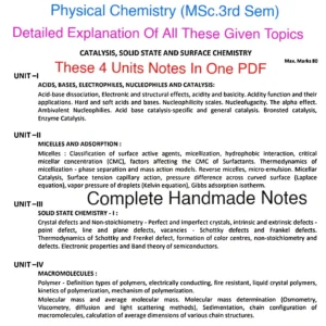 MSc.3rd Sem- PHYSICAL Chemistry _ Complete Handamde Notes |All 4 Units.