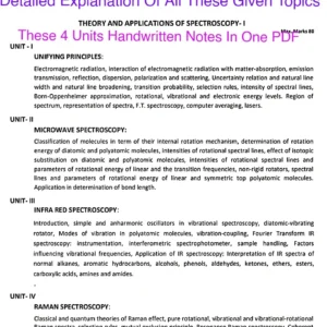 MSc.1st Sem. SPECTROSCOPY_ Complete Handamde Notes 4 Units..pdf